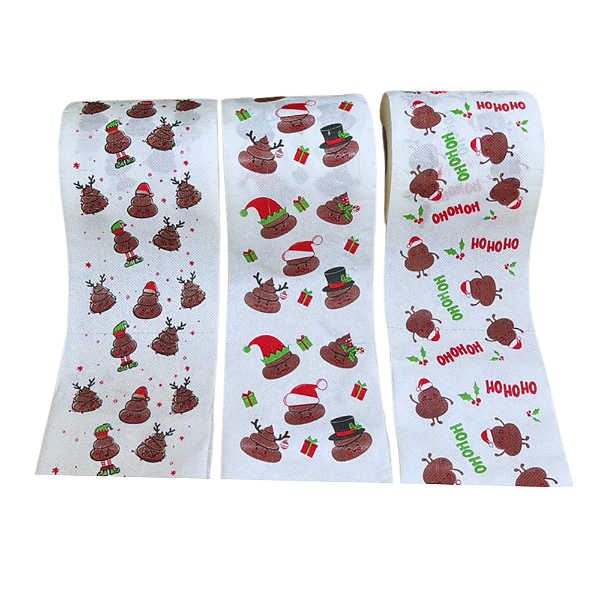 Papel Higiênico Natalinos Jogo com 3 Rolos 20M 10CM Promoção.