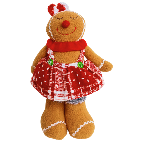 Boneca Ginger Bread em Pé Enfeite de Natal 32cm