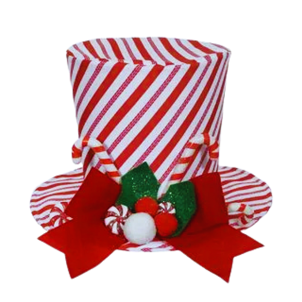 Cartola Candy Ponteira Para Árvore de Natal 20x20x14cm.