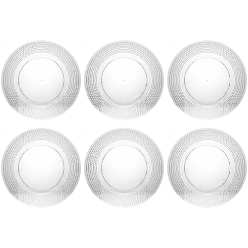 Jogo com 6 Sousplats Favo Transparentes Ø33cm Plástico Lyor