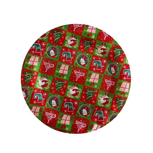 Prato Natalino Para Servir Ø33cm Merry Christmas Melamina (Material Sintético)