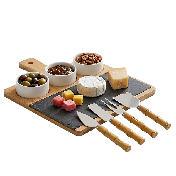 Kit Petisqueira com Bowls e Espátulas para Queijos 9 Peças Para Servir