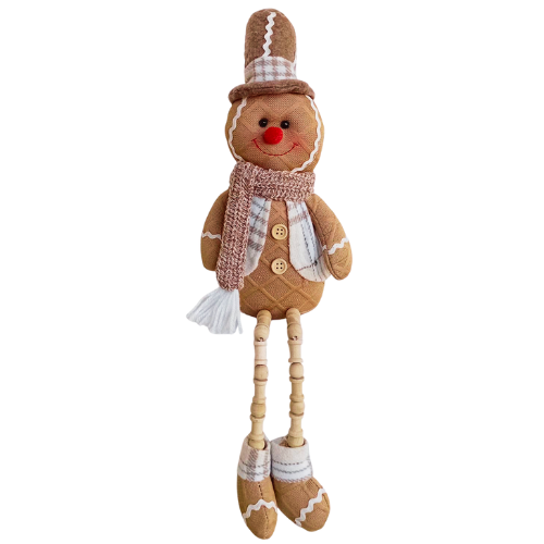 Boneco Gingerbread Sentado 42cm Decoração Natalina
