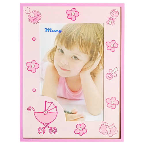 Porta Retrato Infantil para Fotos 10x15cm Vertical Moldura Metal Color e Vidro Decorativo