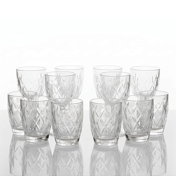 Jogo 12 Peças Para Servir Água / Vinho Vidro Bico de Jaca.