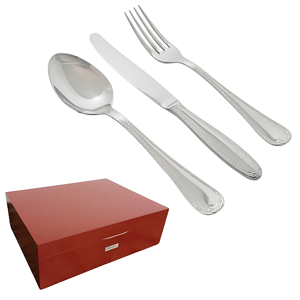 Faqueiro Croisé 101 Peças Aço Inox 18/10 3,5mm Fracalanza Com Estojo