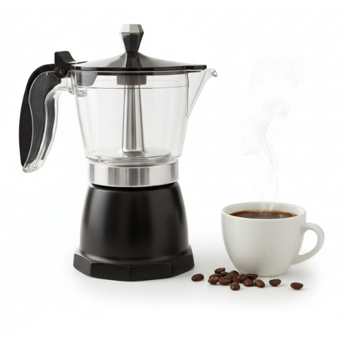Cafeteira Italiana 300ml Serve 6 Xícaras Alumínio e Acrílico
