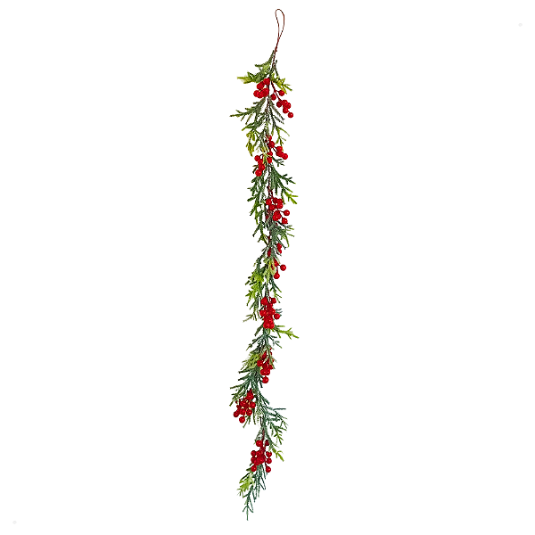 Festão Natalino Verde Misto Decorado Com Pinhas 1,20m