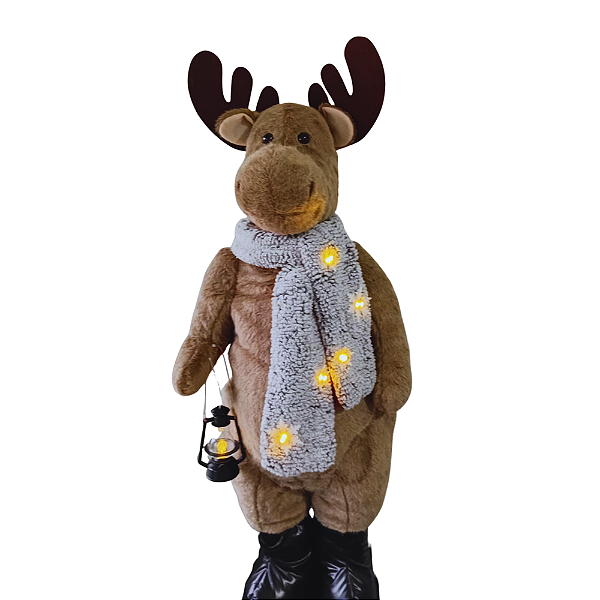 Alce Músical Enfeite Natalino 110cm Movimentos com Sensor Presença.