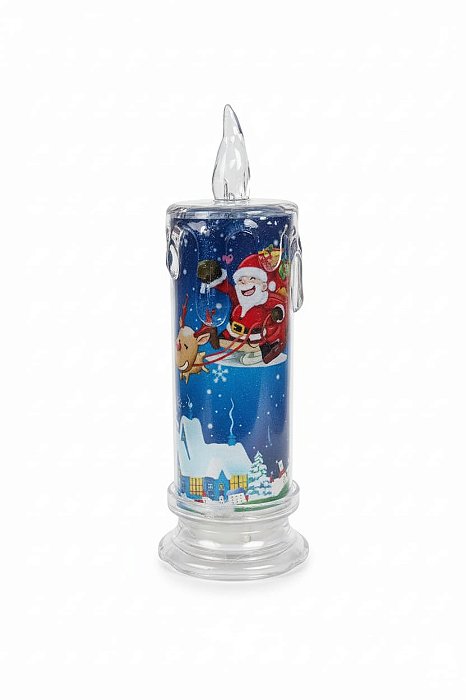 Vela Led com Estampa Natalina 18cm Acílico - Wincy.