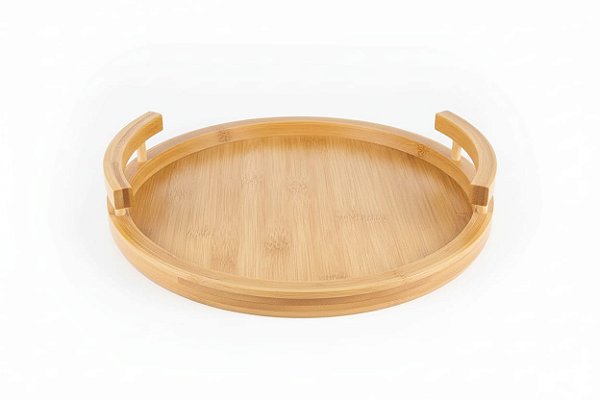 Bandeja de Madeira com Alça Ø30cm - Casíta.