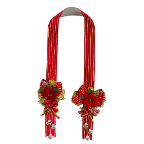 Escapulário de Porta Natalino Laços Bico de Papagaio Guizos 1,60m