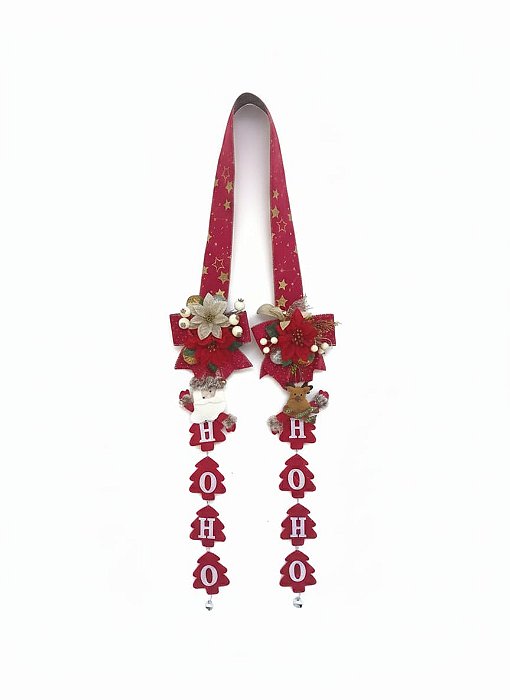 Escapulário de Porta Natalino Laços Bico de Papagaio Guizos 2m