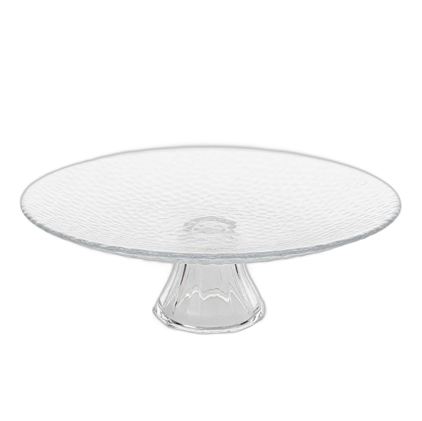 Prato de Vidro com Pé para Servir Bolos / Doces Itália 22,8x22,8x5cm
