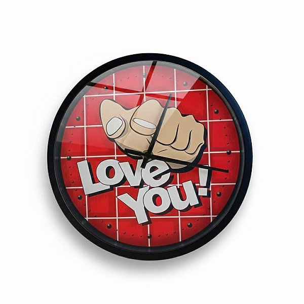 Relógio de Parede Romantic Love Ø25cm Love You Plástico / Acrílico - Saldão