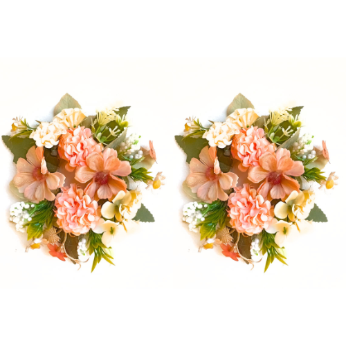 Guirlandas Bobeches Para Castiçais Ø18cm com Folhagens e Flores Hortênsias e Margaridas