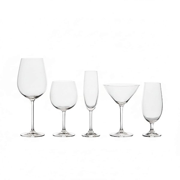 Jogo de Taças com 30 Peças em Cristal Transparente Bohemia