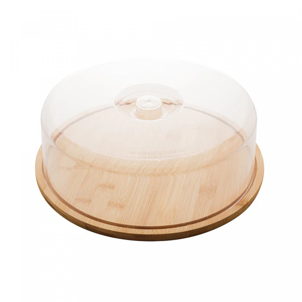 Boleira de Bambu com Tampa de Acrilico 28cm x 10cm