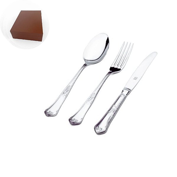 Faqueiro Classique Hercules 101 Peças Com Estojo de Madeira.