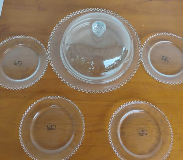 Jogo para Bolo / Sobremesas 6 Pç Cristal Pearl
