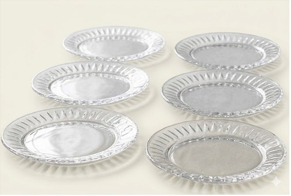 Jogo com 6 Pratos de Sobremesa Cristal Radial Lyor