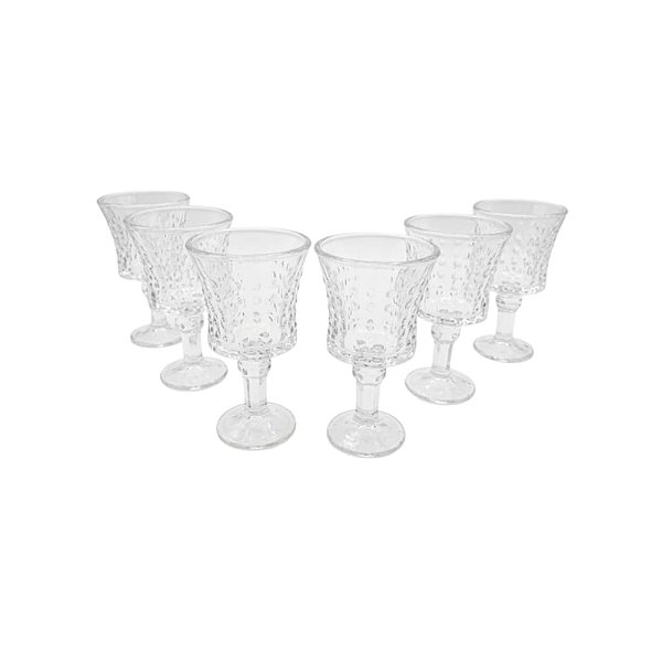 Jogo Com 6 Taças Linha Rosalin 65ml em Vidro Para Licor