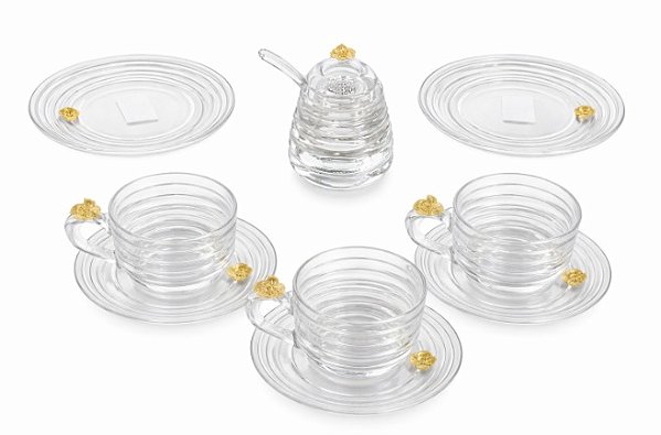 Jogo Chá 8 Pç Little Bee Para 2 Pessoas - Cristal