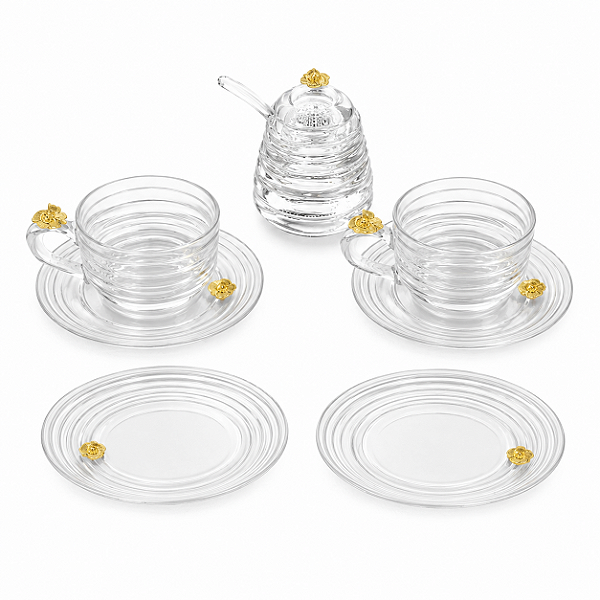 Jogo Para Chá Little Bee 8 Peças Cristal Serve 2 Pessoas