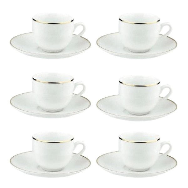 Jogo para Chá 12 Pç 220ml Legacy Gold - Porcelana