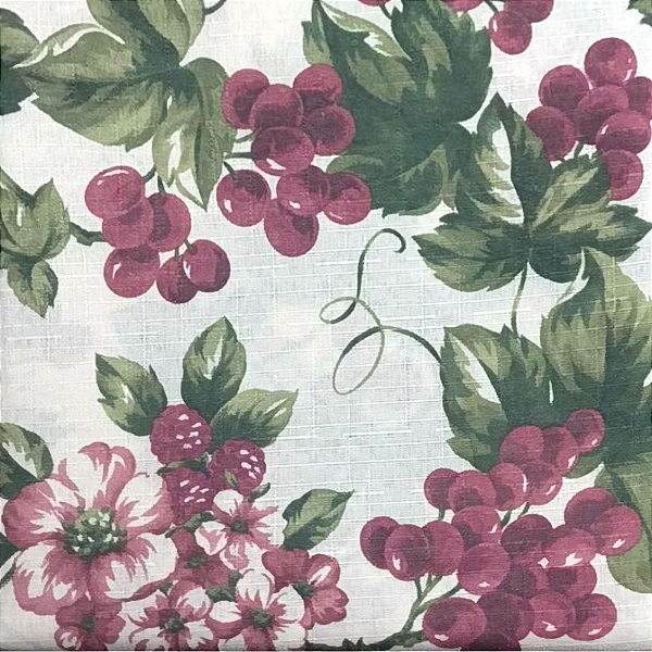Toalha de Mesa Retangular 140x210cm Tecido Estampado Uvas