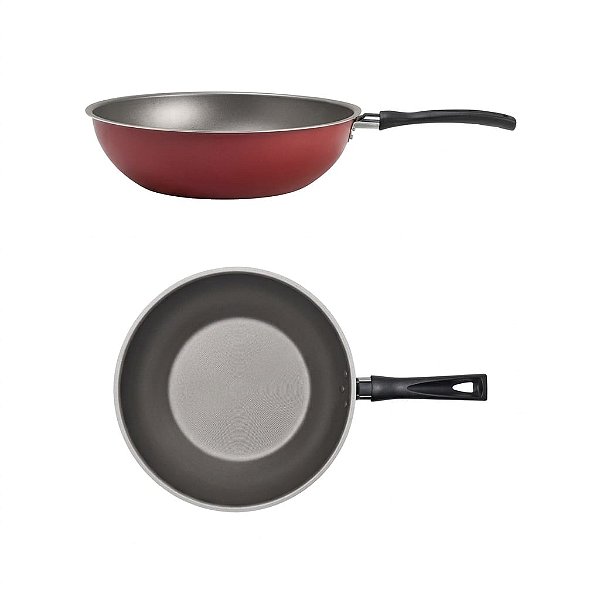 Frigideira Antiaderente Wok 2,3L Vermelha Proflon