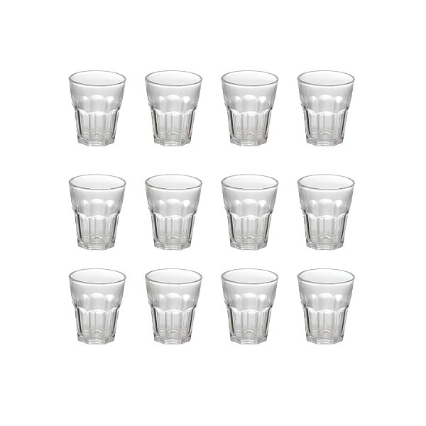Jogo Com 12 Copos 50ml Shot Faces Estilo Americano Vidro