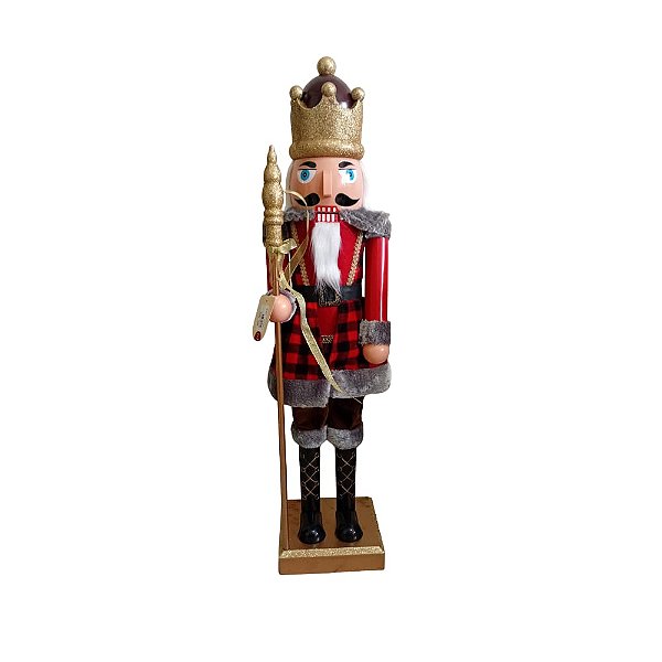 Boneco Soldado Quebra Nozes 84cm Decoração Natalina Xadrez