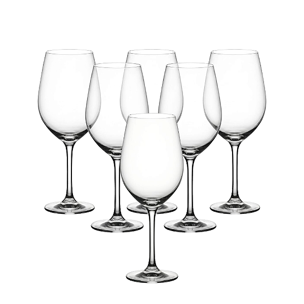 Jogo com 6 Taças para Vinhos Bordeux 750ml Puro Cristal Edelita