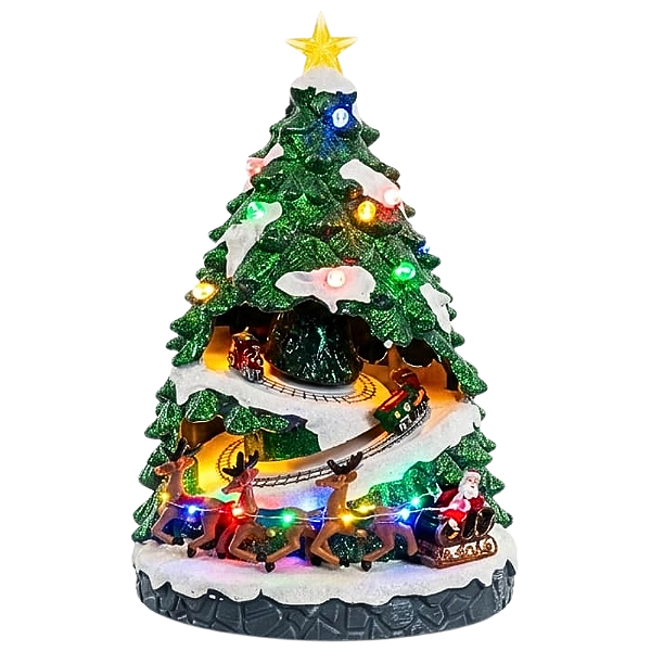 Árvore de Natal 40cm Enfeite com Luz Som e Movimento Bivolt
