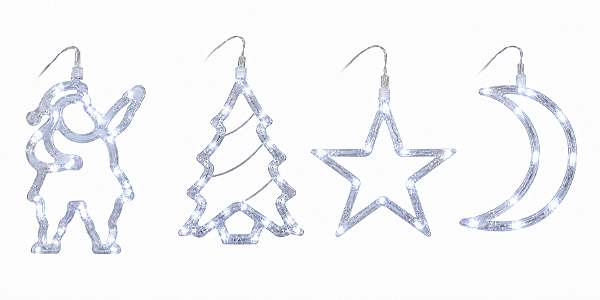 Lâmpada Decorativa Forma Natalina 10 Leds Branco Frio 127v Saldão