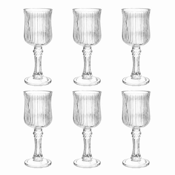 Jogo com 6 Taças para Licor 50ml Vidro Lines Wolff