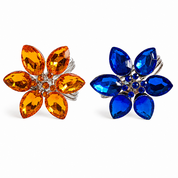 Jogo com 4 Porta Guardanapos Argola Flor Holanda 5cm