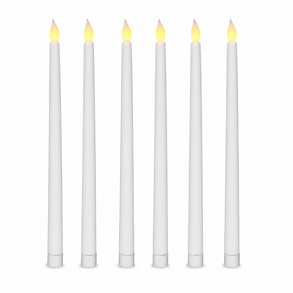 Jogo com 6 Velas Eletrônicas Led com Chama 27,5cm Para Castiçais