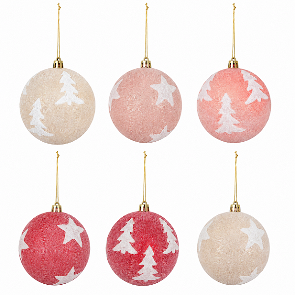 Jogo com 4 Bolas de Natal Orvalhadas Glitter Cores Sortidas