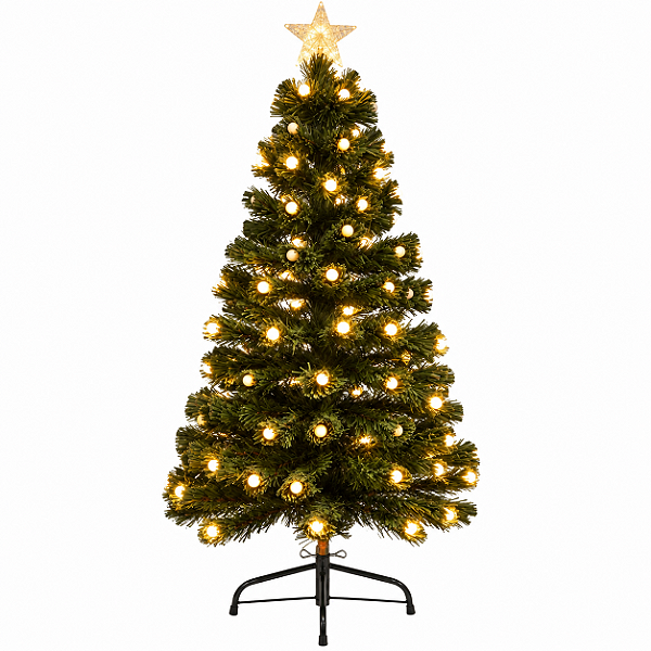 Árvore de Natal 120cm Leds Bolinhas Luz Branco Quente Sequencial Bivolt