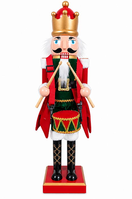 Boneco Quebra Nozes com Tambor Decoração de Natal 60cm