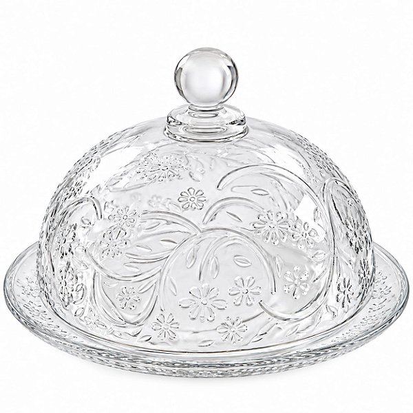 Queijeira Com Tampa 19,5cm Modelo Daisy Wolff Cristal