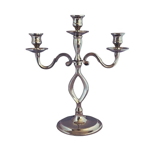 Candelabro/Castiçal Para 3 Velas - Metal 35cm