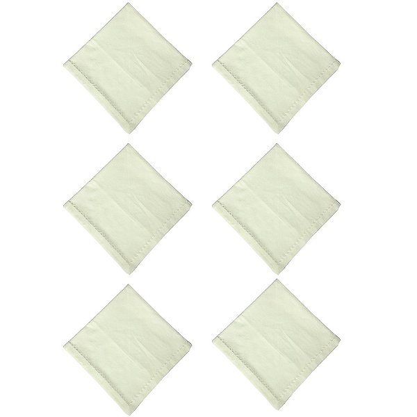 Jogo Com 6 Guardanapos Poli Linho Ponto Ajour 45x45cm Off-White