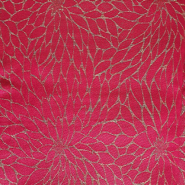 Toalha de Mesa Natalina Redonda Diâmetro 180cm Vermelha com Detalhes Dourados