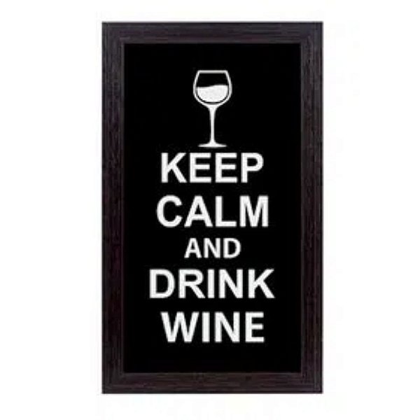 Quadro Porta Rolhas "keep calm and drink wine" Woodart