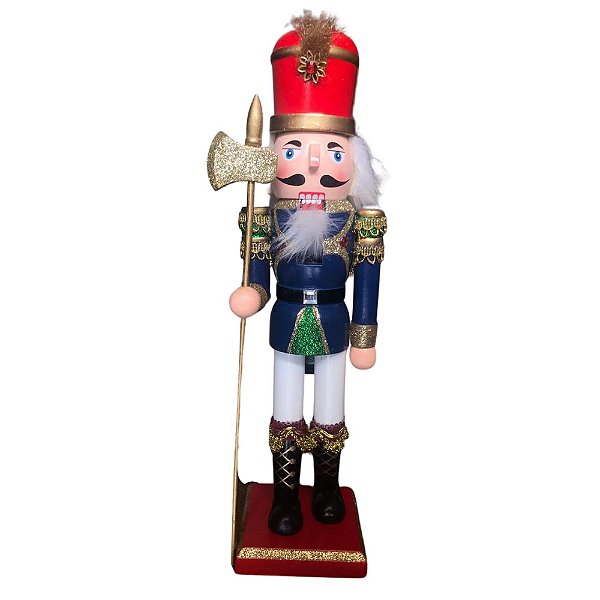 Soldado Natalino Quebra Nozes Azul 30cm.