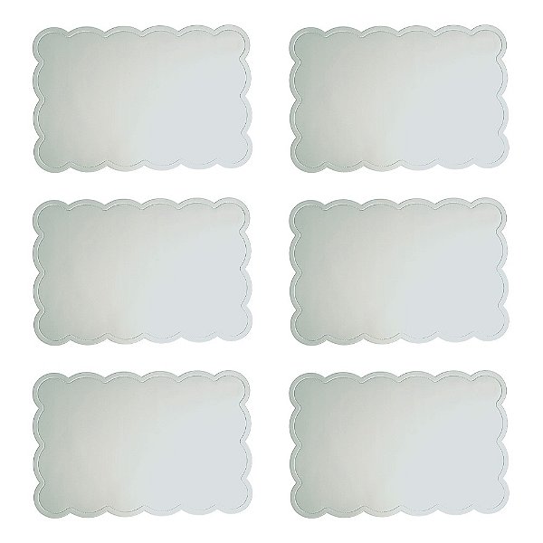 Jogo Americano Vinílico Branco Com 6 Peças 45x30cm