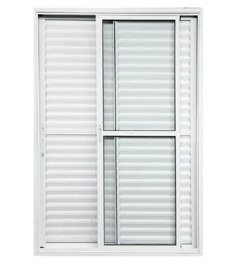 PORTA BALCÃO ALUMÍNIO BRANCO 3 FOLHAS COM FECHADURA VIDRO LISO LINHA 25 PREMIUM